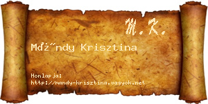 Mándy Krisztina névjegykártya
